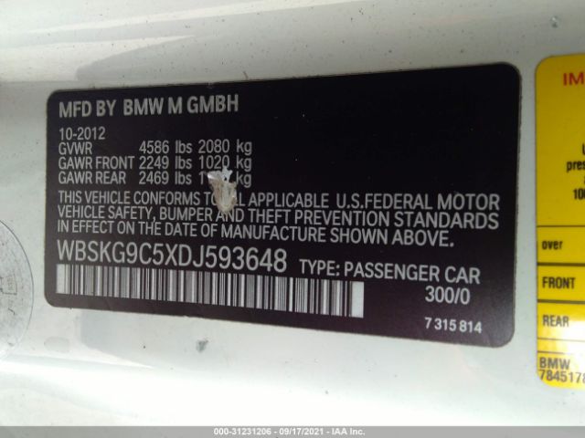 Photo 8 VIN: WBSKG9C5XDJ593648 - BMW M3 