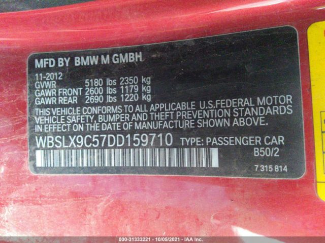 Photo 8 VIN: WBSLX9C57DD159710 - BMW M6 