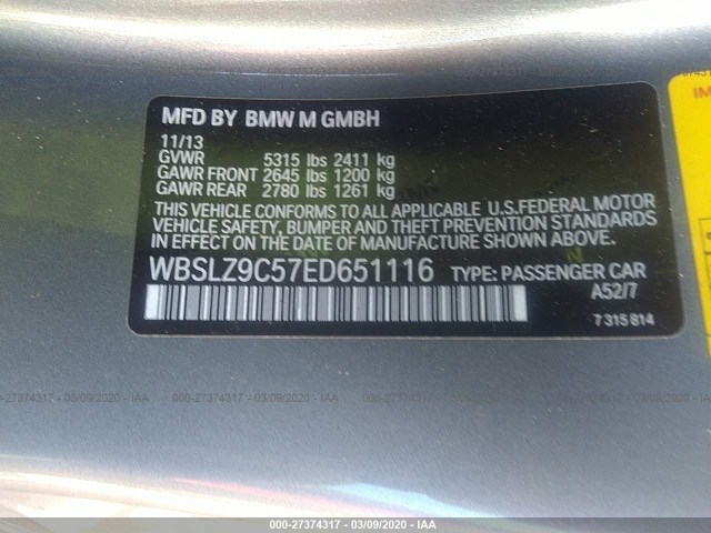 Photo 8 VIN: WBSLZ9C57ED651116 - BMW M6 