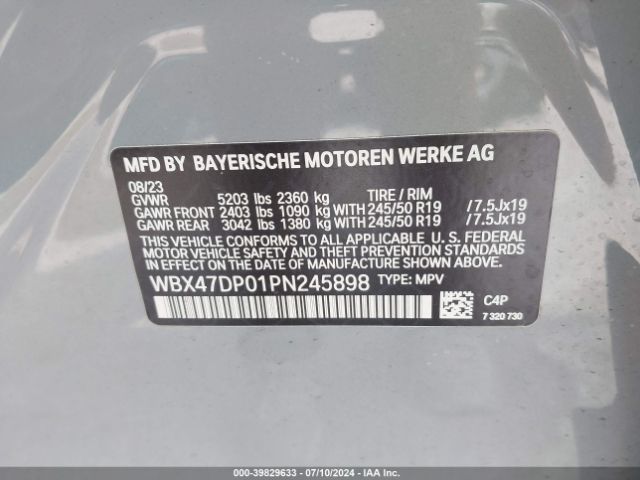 Photo 8 VIN: WBX47DP01PN245898 - BMW X3 