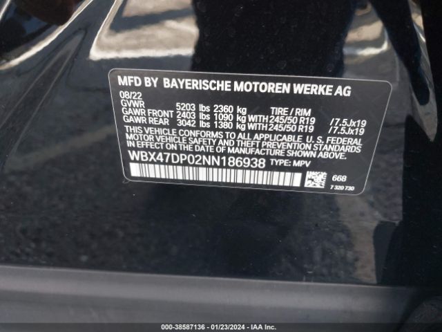 Photo 8 VIN: WBX47DP02NN186938 - BMW X3 