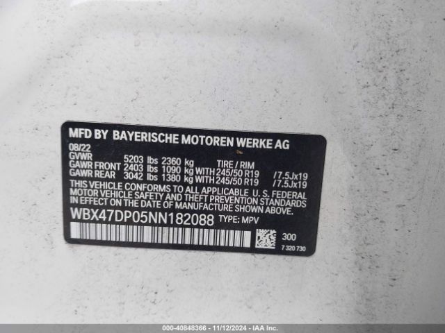 Photo 8 VIN: WBX47DP05NN182088 - BMW X3 