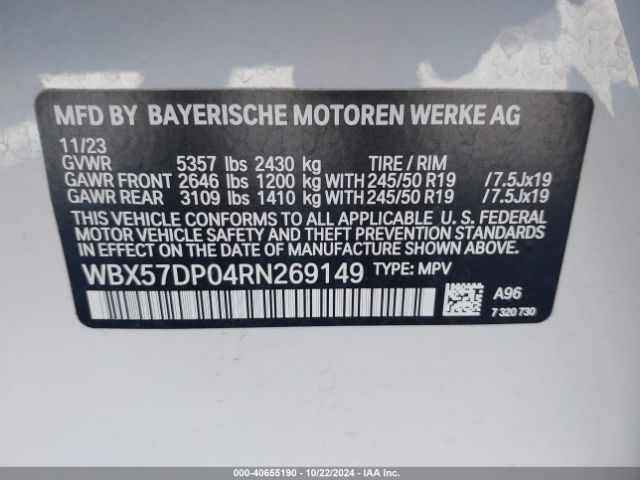 Photo 8 VIN: WBX57DP04RN269149 - BMW X3 