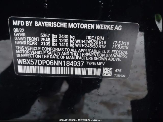 Photo 8 VIN: WBX57DP06NN184937 - BMW X3 