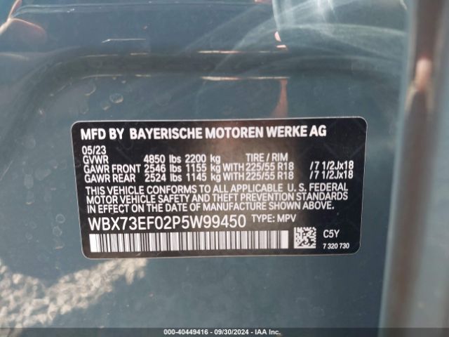 Photo 8 VIN: WBX73EF02P5W99450 - BMW X1 