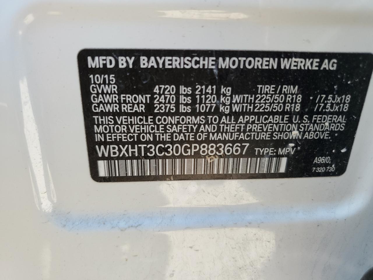 Photo 11 VIN: WBXHT3C30GP883667 - BMW X1 