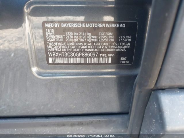 Photo 8 VIN: WBXHT3C30GP886097 - BMW X1 