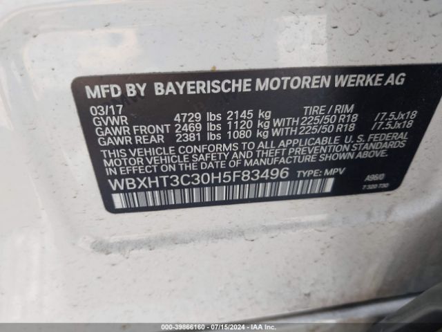 Photo 8 VIN: WBXHT3C30H5F83496 - BMW X1 