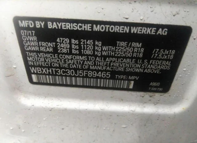 Photo 8 VIN: WBXHT3C30J5F89465 - BMW X1 