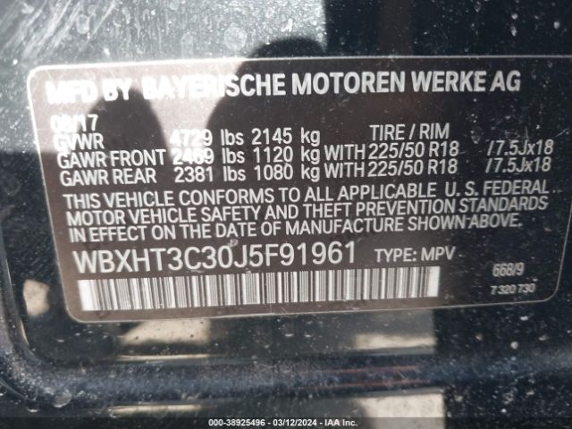 Photo 8 VIN: WBXHT3C30J5F91961 - BMW X1 