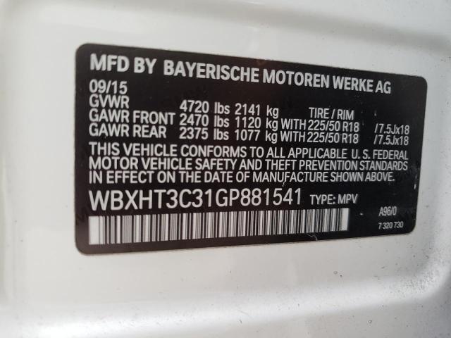 Photo 9 VIN: WBXHT3C31GP881541 - BMW X1 XDRIVE2 