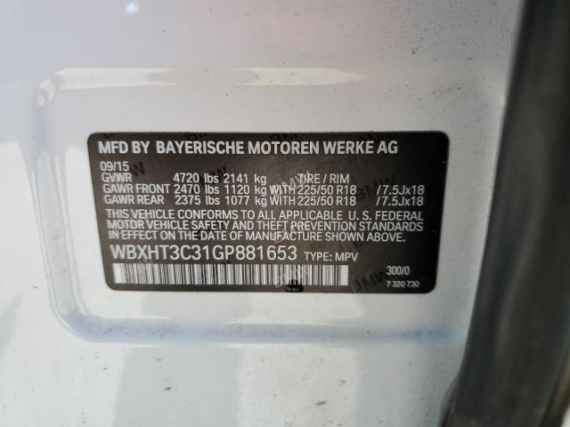 Photo 9 VIN: WBXHT3C31GP881653 - BMW X1 XDRIVE2 