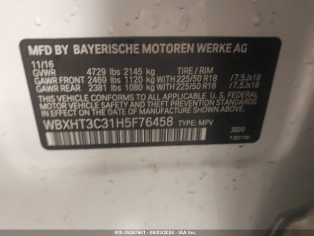 Photo 8 VIN: WBXHT3C31H5F76458 - BMW X1 