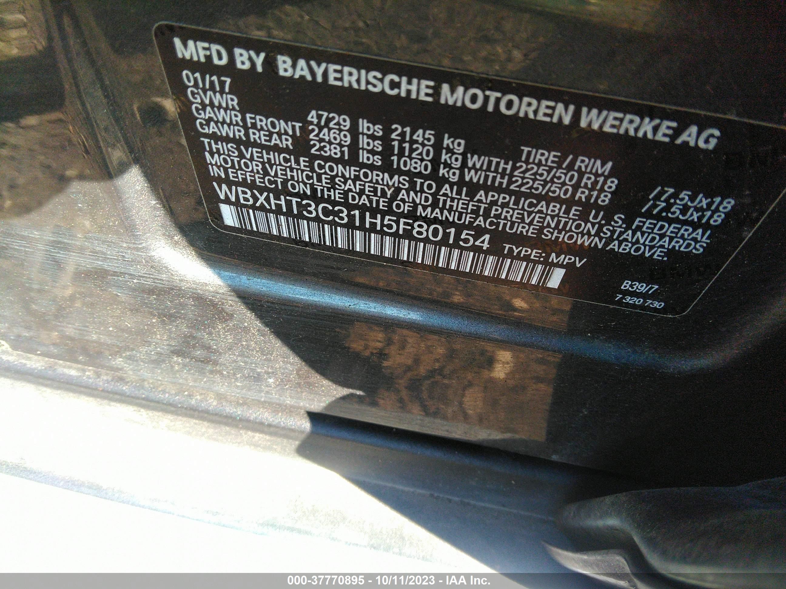 Photo 8 VIN: WBXHT3C31H5F80154 - BMW X1 