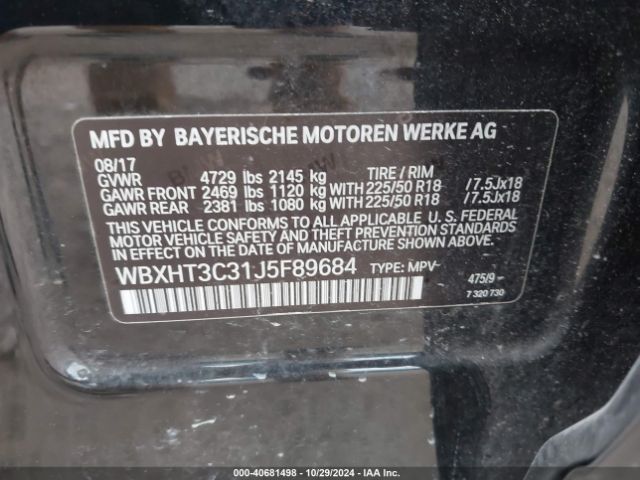 Photo 8 VIN: WBXHT3C31J5F89684 - BMW X1 