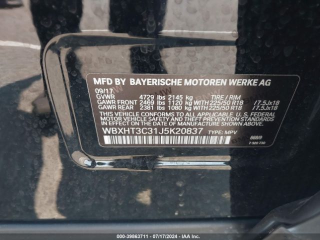 Photo 8 VIN: WBXHT3C31J5K20837 - BMW X1 