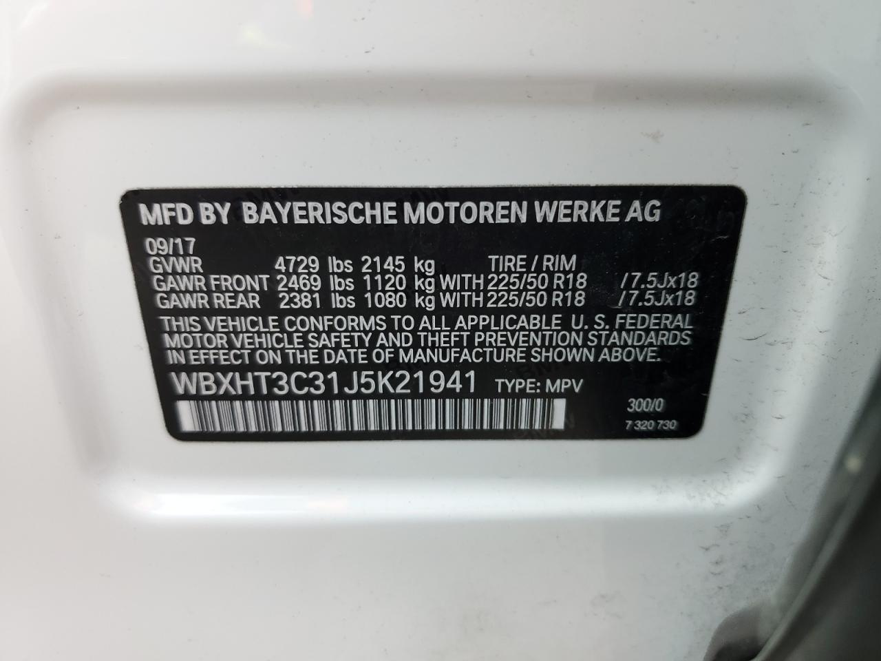 Photo 12 VIN: WBXHT3C31J5K21941 - BMW X1 