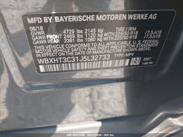 Photo 8 VIN: WBXHT3C31J5L32733 - BMW X1 