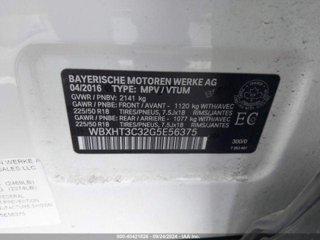 Photo 8 VIN: WBXHT3C32G5E56375 - BMW X1 