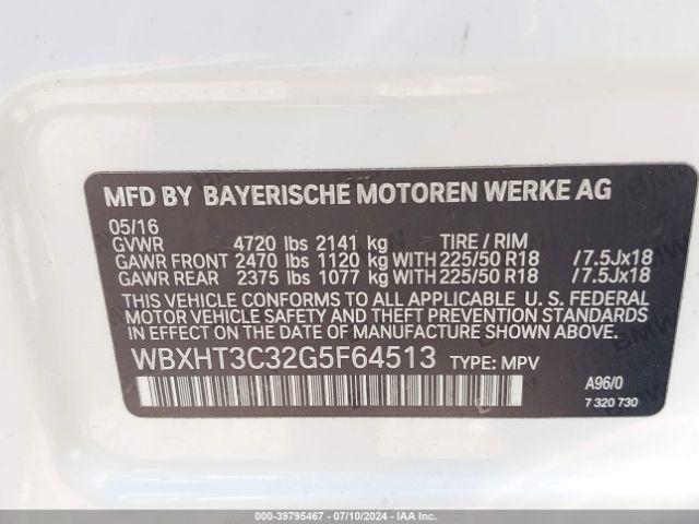 Photo 8 VIN: WBXHT3C32G5F64513 - BMW X1 