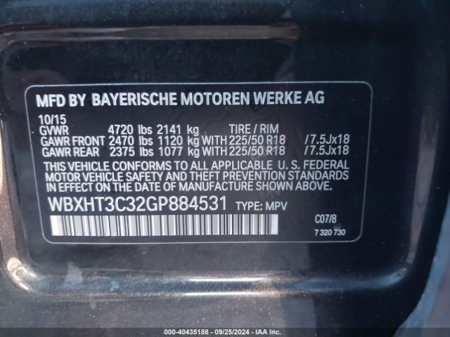 Photo 8 VIN: WBXHT3C32GP884531 - BMW X1 