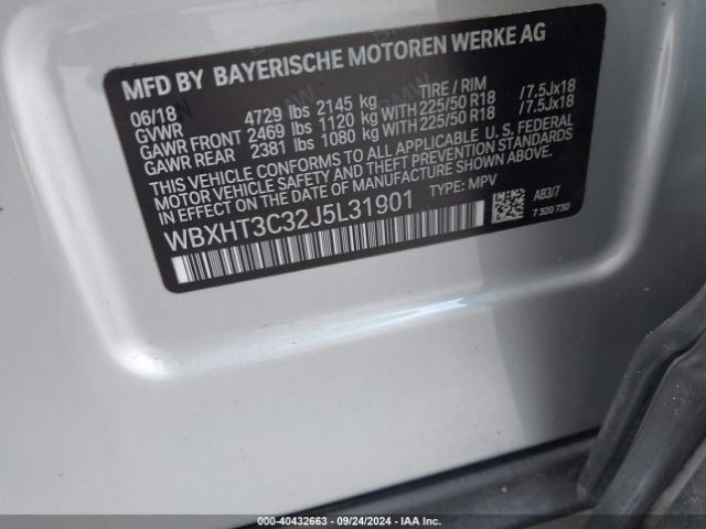 Photo 8 VIN: WBXHT3C32J5L31901 - BMW X1 