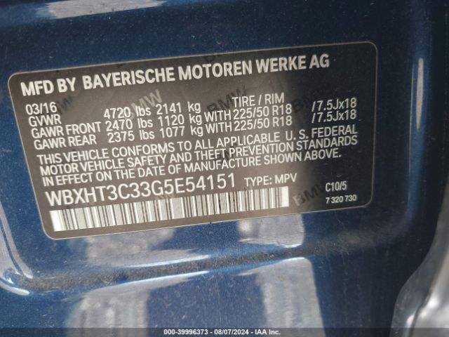 Photo 8 VIN: WBXHT3C33G5E54151 - BMW X1 