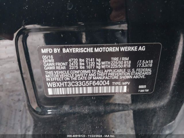 Photo 8 VIN: WBXHT3C33G5F64004 - BMW X1 