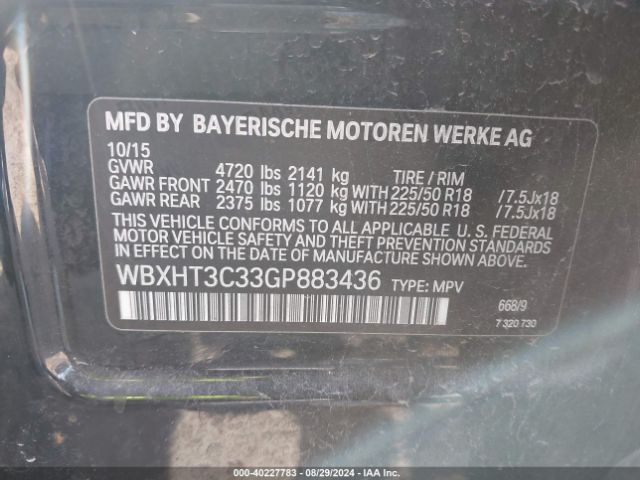 Photo 8 VIN: WBXHT3C33GP883436 - BMW X1 