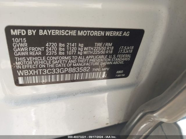 Photo 8 VIN: WBXHT3C33GP883582 - BMW X1 