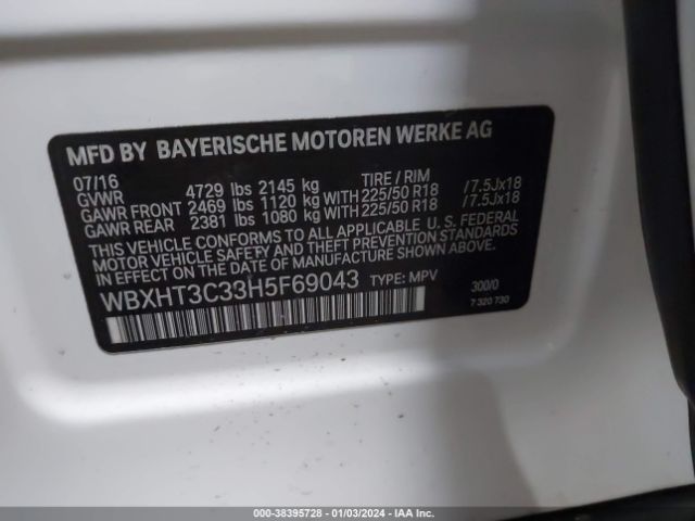 Photo 8 VIN: WBXHT3C33H5F69043 - BMW X1 