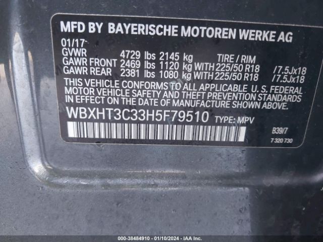 Photo 8 VIN: WBXHT3C33H5F79510 - BMW X1 