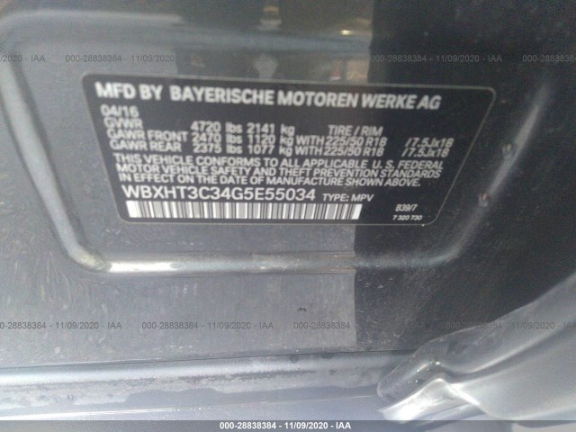 Photo 8 VIN: WBXHT3C34G5E55034 - BMW X1 