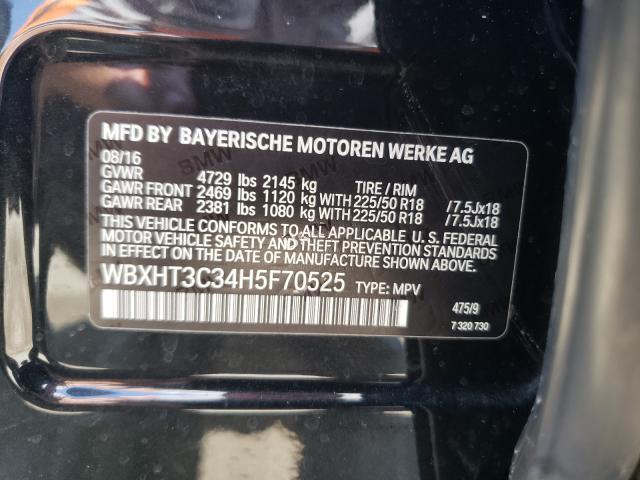 Photo 9 VIN: WBXHT3C34H5F70525 - BMW X1 XDRIVE2 