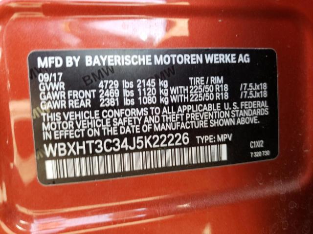 Photo 9 VIN: WBXHT3C34J5K22226 - BMW X1 XDRIVE2 