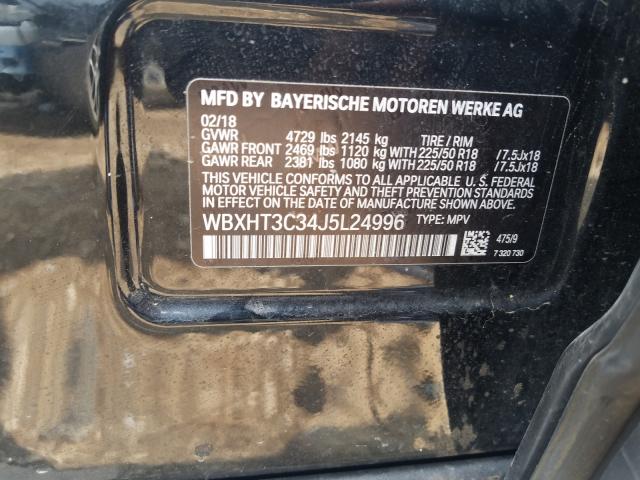 Photo 9 VIN: WBXHT3C34J5L24996 - BMW X1 XDRIVE2 