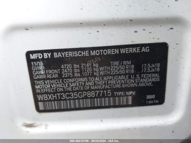 Photo 8 VIN: WBXHT3C35GP887715 - BMW X1 