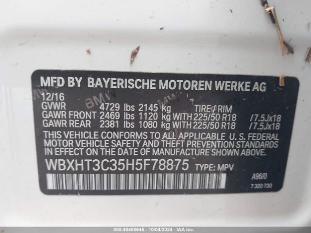 Photo 8 VIN: WBXHT3C35H5F78875 - BMW X1 