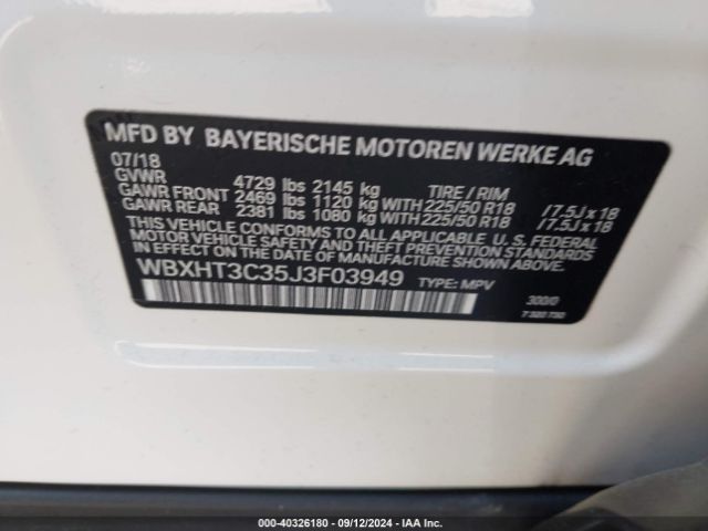 Photo 8 VIN: WBXHT3C35J3F03949 - BMW X1 