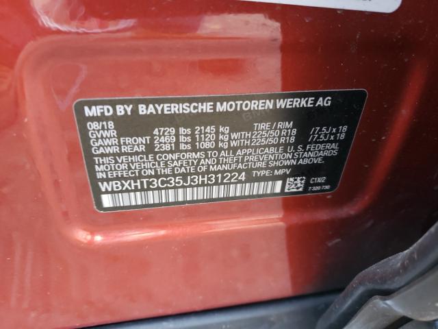 Photo 9 VIN: WBXHT3C35J3H31224 - BMW X1 XDRIVE2 