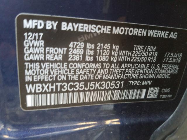 Photo 9 VIN: WBXHT3C35J5K30531 - BMW X1 XDRIVE2 