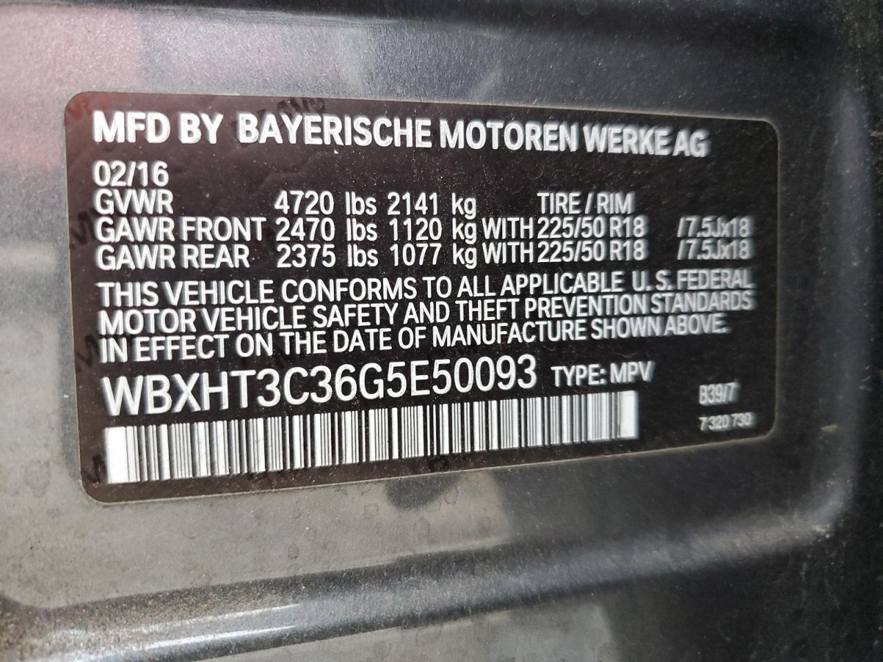 Photo 11 VIN: WBXHT3C36G5E50093 - BMW X1 