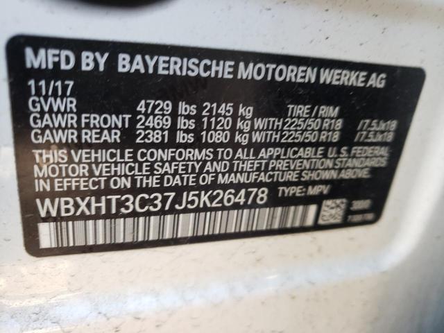 Photo 9 VIN: WBXHT3C37J5K26478 - BMW X1 XDRIVE2 