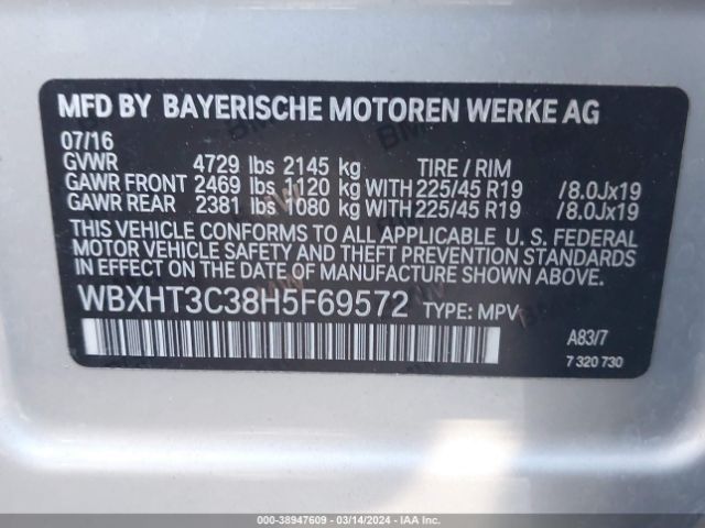 Photo 8 VIN: WBXHT3C38H5F69572 - BMW X1 