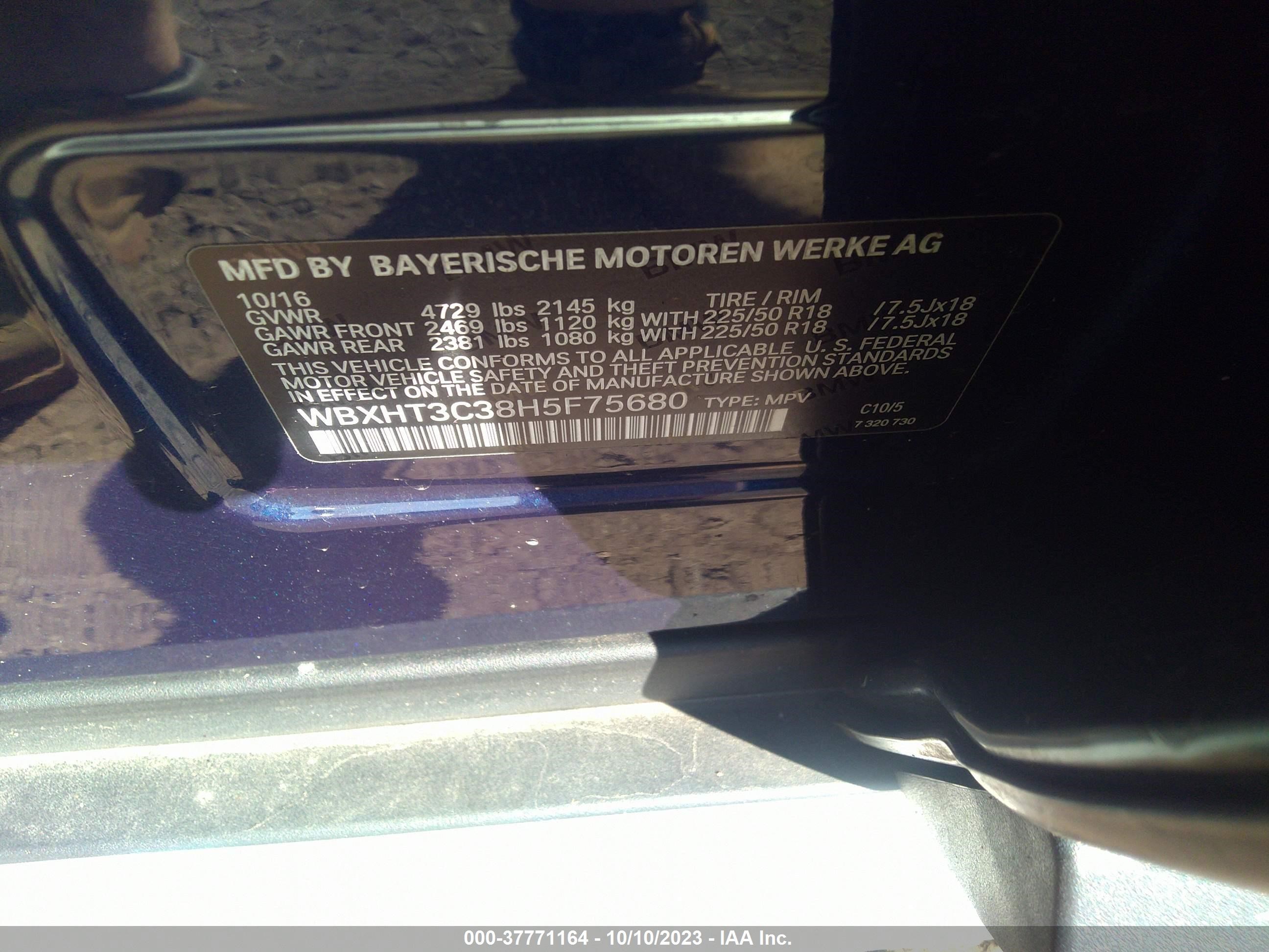 Photo 8 VIN: WBXHT3C38H5F75680 - BMW X1 