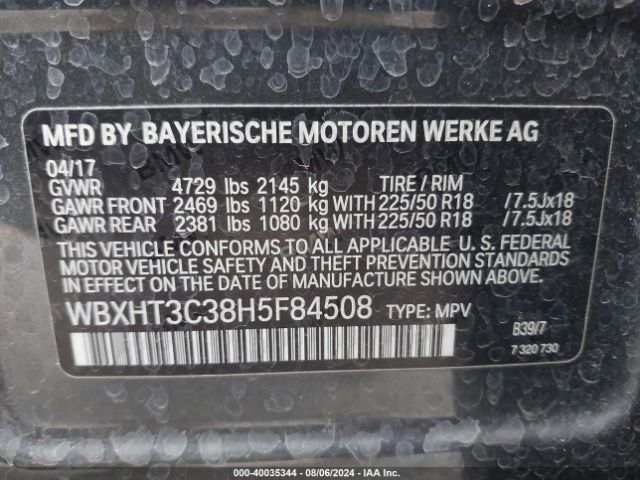 Photo 8 VIN: WBXHT3C38H5F84508 - BMW X1 