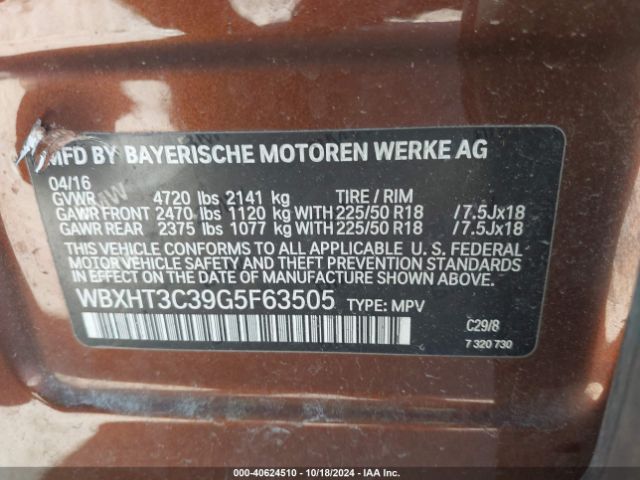 Photo 8 VIN: WBXHT3C39G5F63505 - BMW X1 