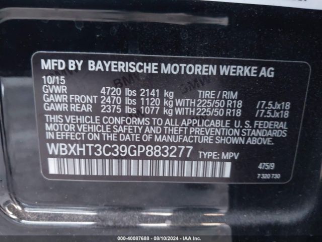 Photo 8 VIN: WBXHT3C39GP883277 - BMW X1 