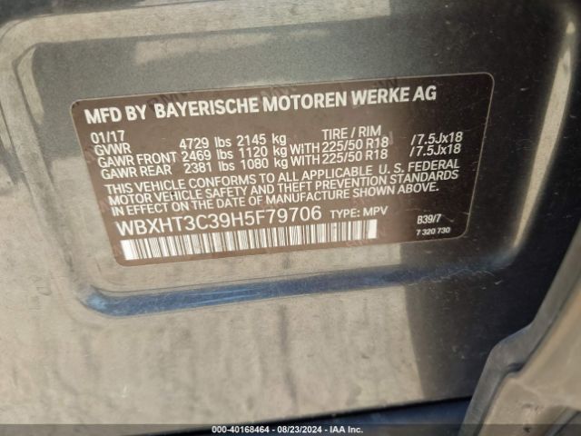 Photo 8 VIN: WBXHT3C39H5F79706 - BMW X1 