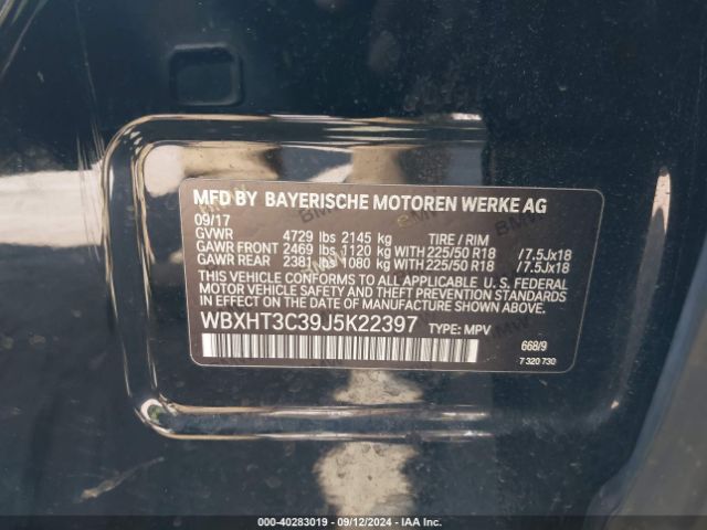 Photo 8 VIN: WBXHT3C39J5K22397 - BMW X1 